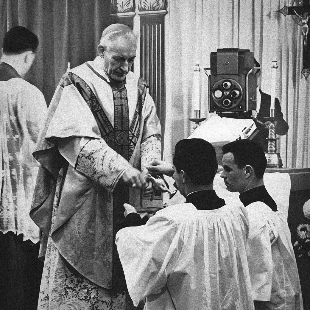 Archbishop Richard Cushing celebrating the CatholicTV (Then WIHS) Mass circa 1956