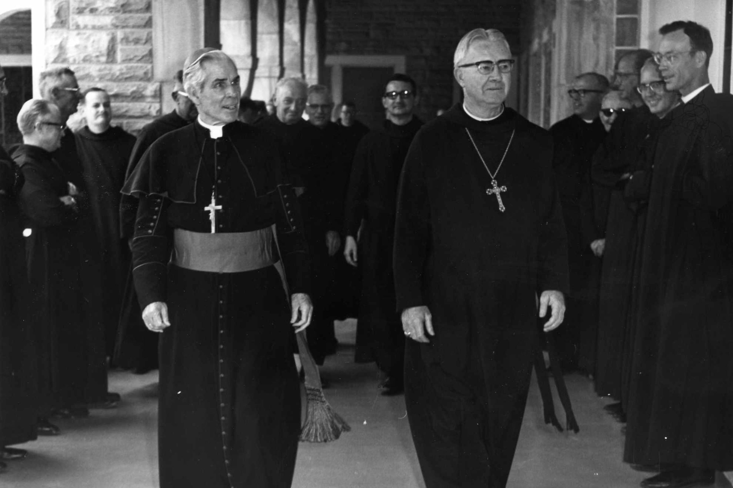Bishop Fulton Sheen with Abbot Michael Lensing