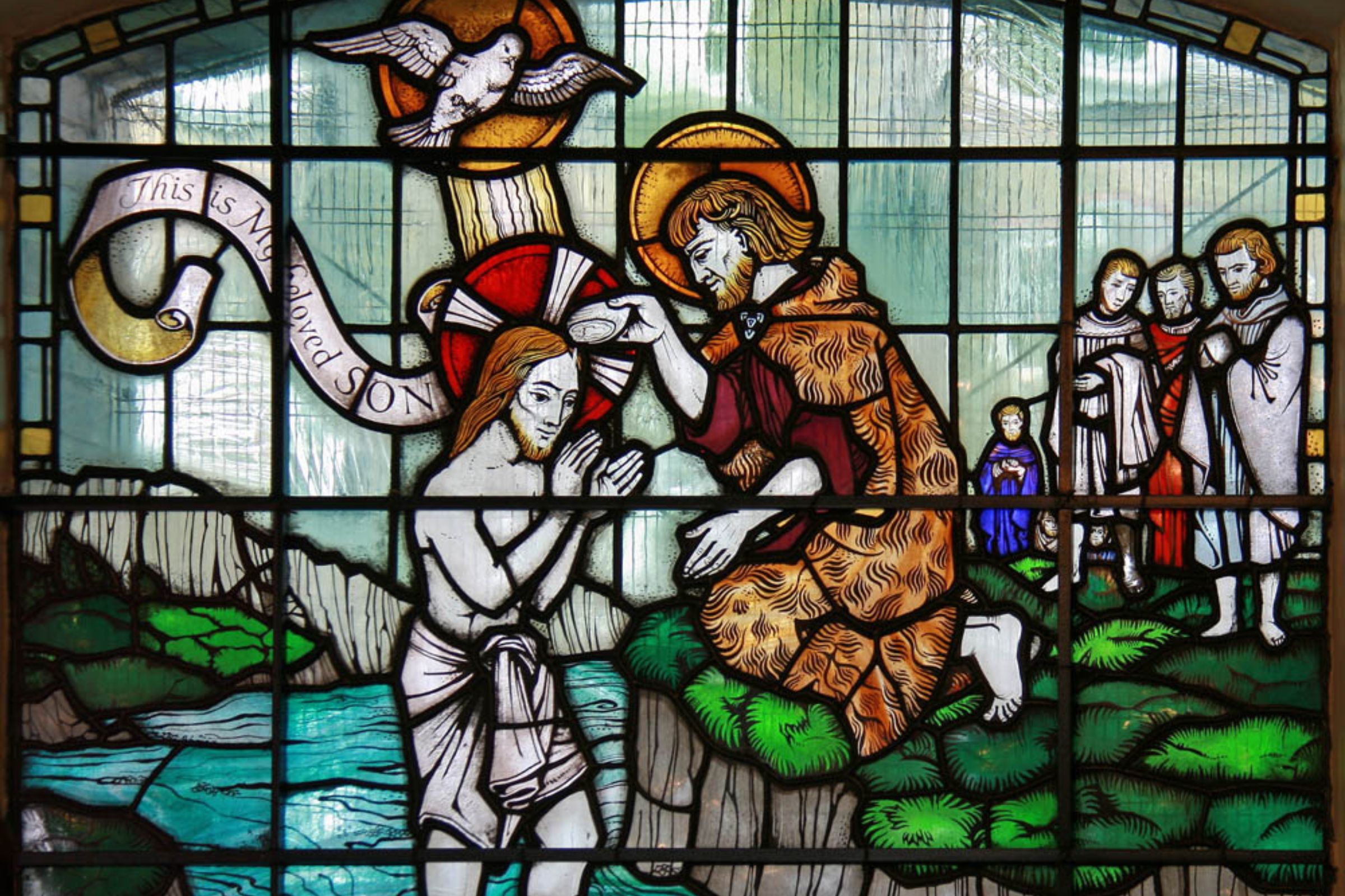 Stained glass window at St. John’s Hoxton, photographed by John Salmon